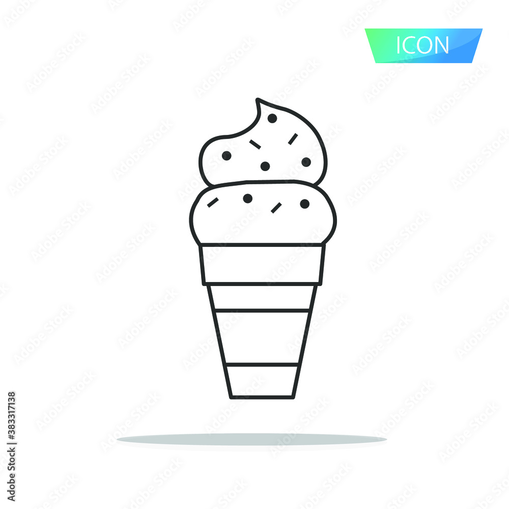Ice cream icon vector isolated on white background. Ice cream icon vector isolated on white background.