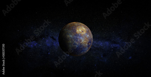 Mercury on space background. Elements of this image furnished by NASA. photo
