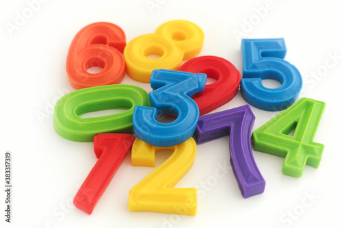Colourful number set made out of polymer clay