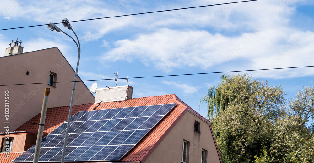 Solar photovotaic panels on the roof Solar photovotaic panels on the roof