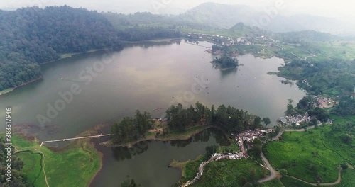 Wallpaper Mural Amazing Lake Situ Patenggang from above by drone 4K Torontodigital.ca