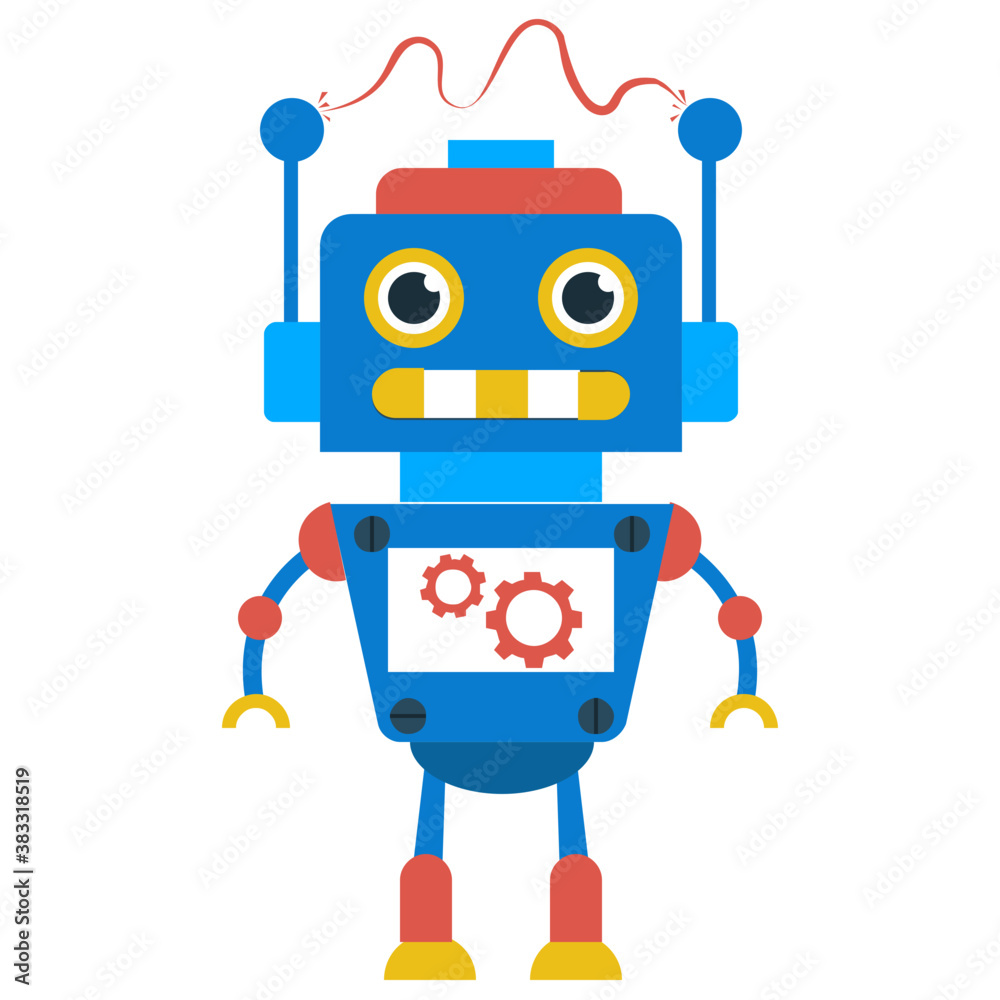 Robot flat icon design, artificial person
Robot flat icon design, artificial person