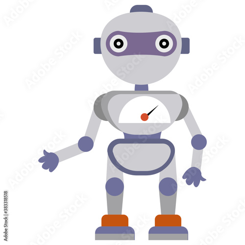  Robot flat icon design  artificial person  