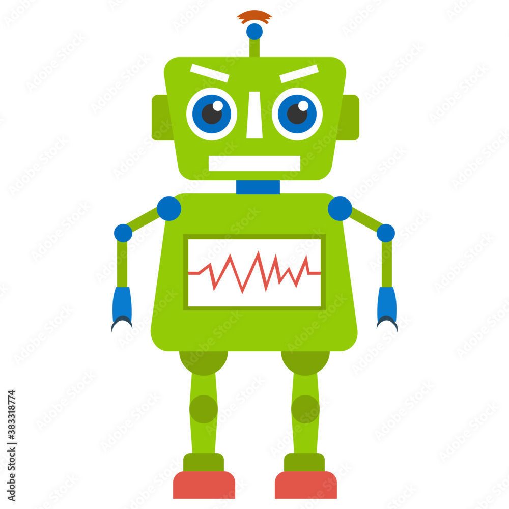 Robot flat icon design, artificial person
Robot flat icon design, artificial person