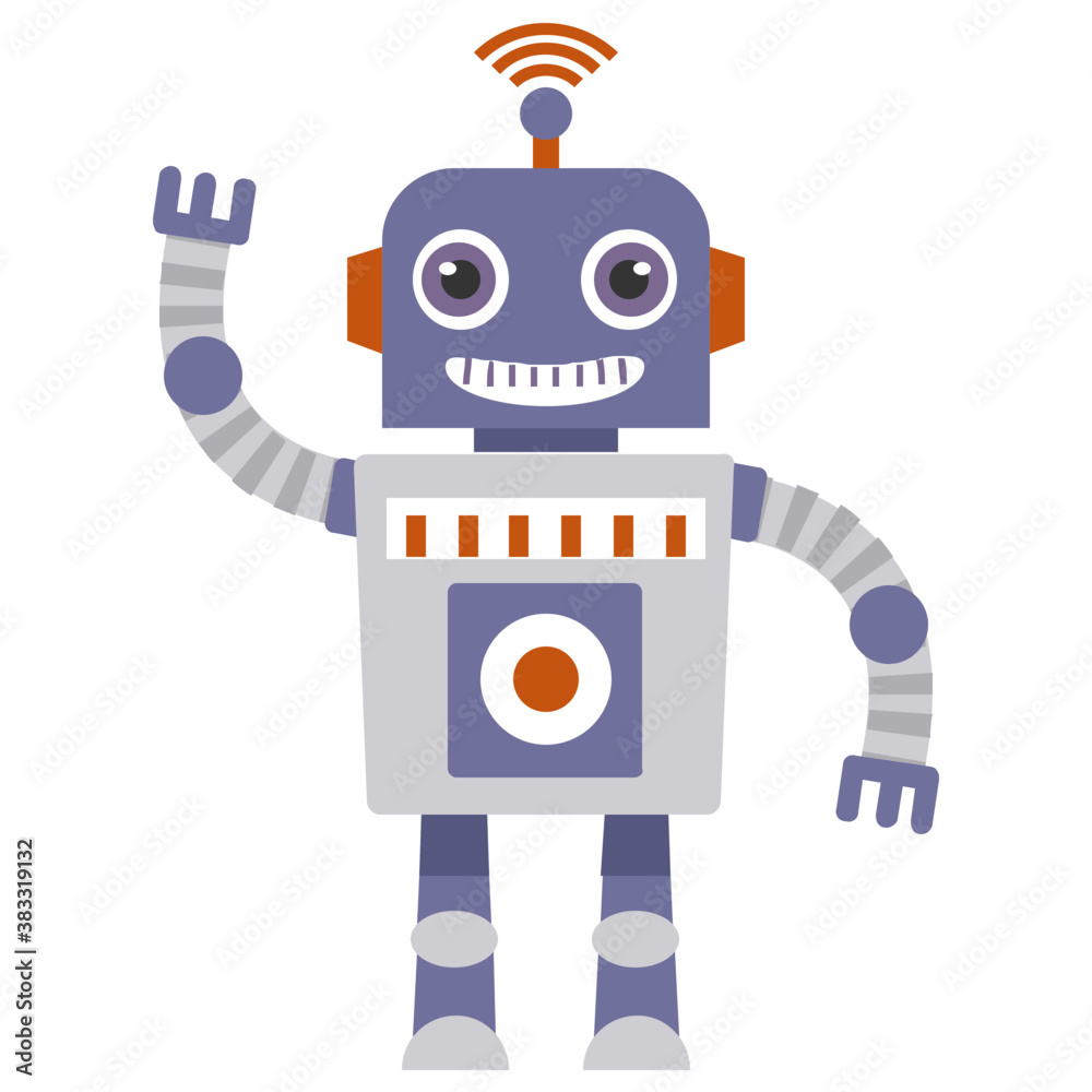 Robot flat icon design, artificial person
Robot flat icon design, artificial person
