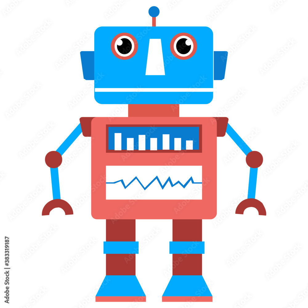 Robot flat icon design, artificial person
Robot flat icon design, artificial person