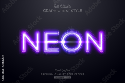 Neon Purple Editable Text Style Effect Premium