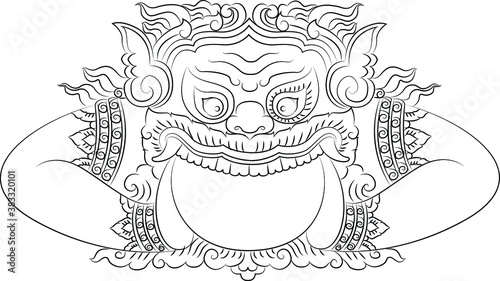 Thai traditional painting in Religion, Lord Rahu ,vector styles. photo