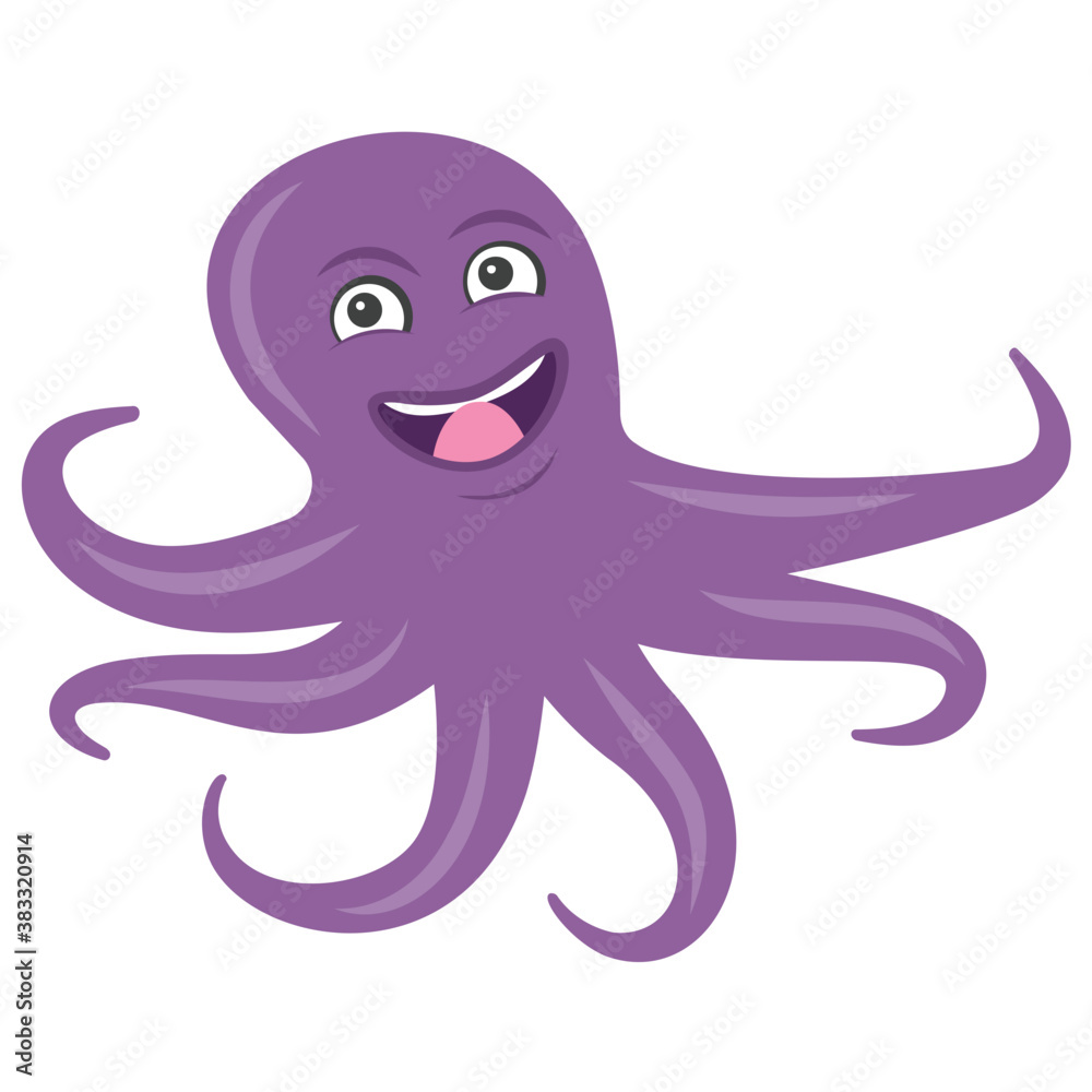 Fototapeta premium A naughty octopus with cute smile 