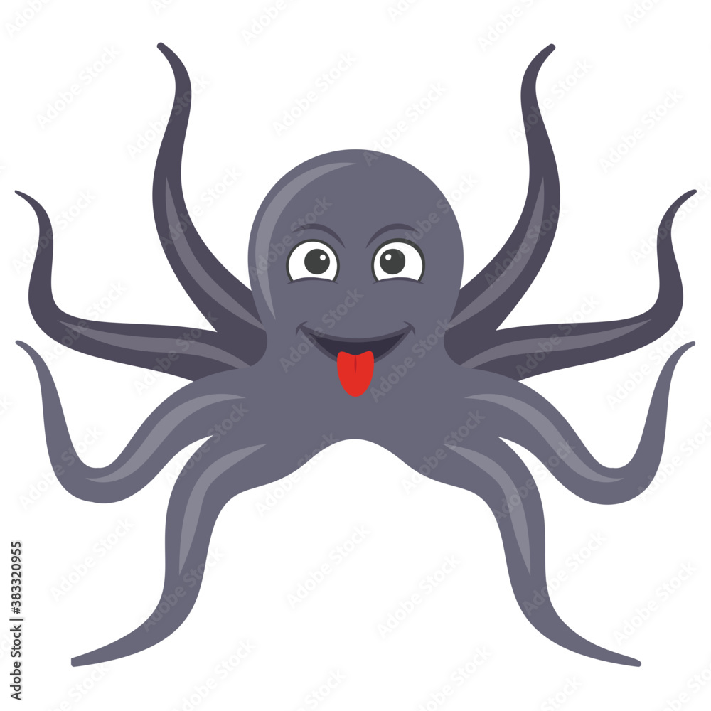 Obraz premium A naughty octopus with cute smile 