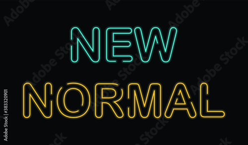 New Normal Neon Signs Style Text Vector With Black Background