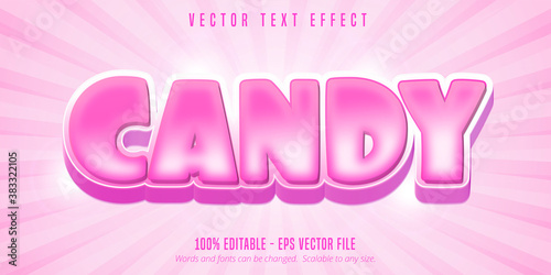 Candy text, cartoon style editable text effect