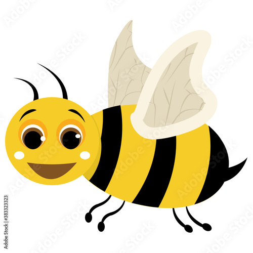 
Flat icon design of insect depicting honeybee 
