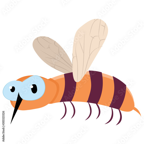 
Flat icon design of insect depicting honeybee 
