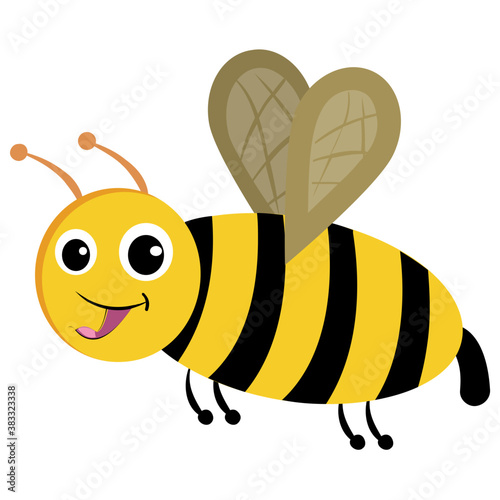 
Flat icon design of insect depicting honeybee 
