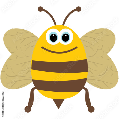 
Flat icon design of insect depicting honeybee 
