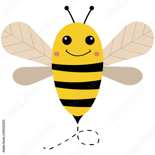 
Flat icon design of insect depicting honeybee 
