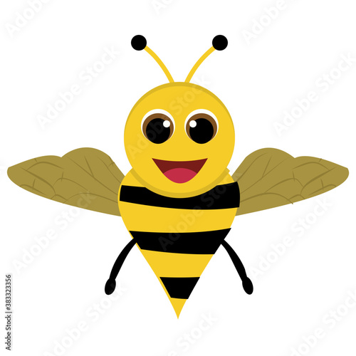 
Flat icon design of insect depicting honeybee 
