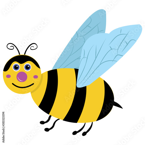 
Flat icon design of insect depicting honeybee 
