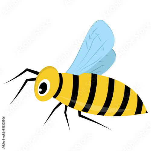 
Flat icon design of insect depicting honeybee 
