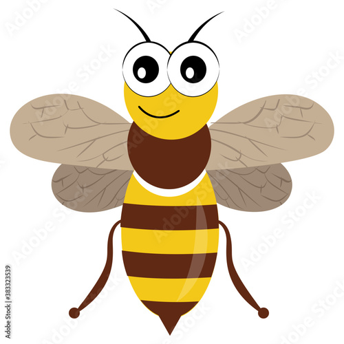 
Flat icon design of insect depicting honeybee 
