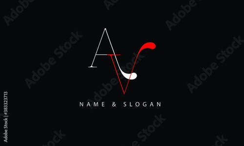 AV, VA, A, V abstract letters logo monogram