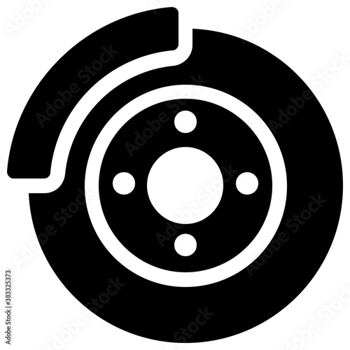 
Solid isolated icon of disc brake
