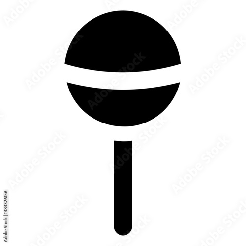 
A lollipop, sugar hard candy mounted on a stick 
