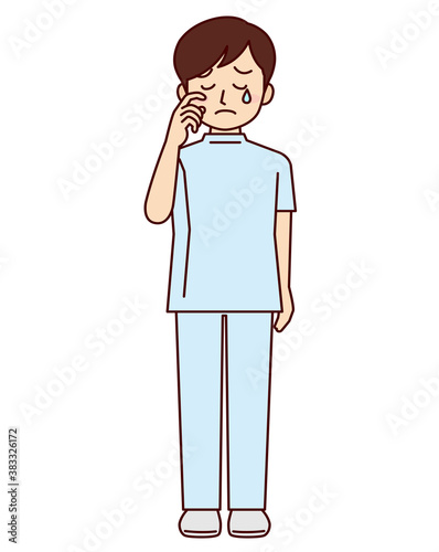 看護　男性　悲しい39