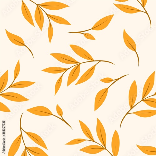 Autumn illustration seamless pattern with leaves