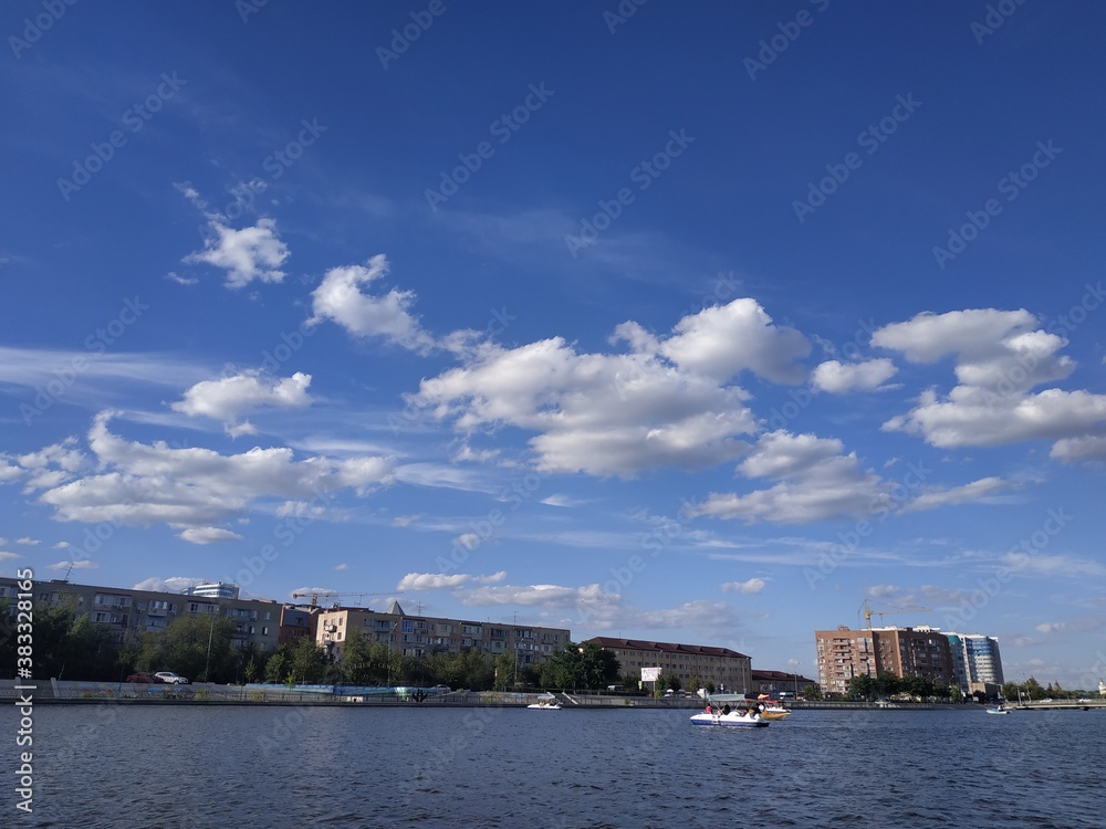 river and clouds