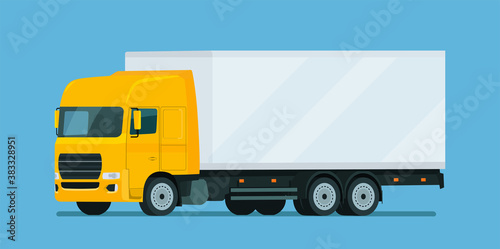Cargo truck isolated. Vector flat style illustration.