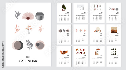 design template of calendar 2021