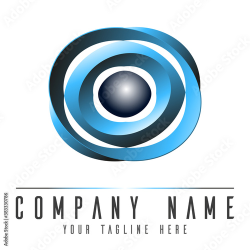 Abstract logo for business company. Corporate identity design element. Retina circle scanner, personality eye identification, iris id lock logotype idea. Security, protect concept.