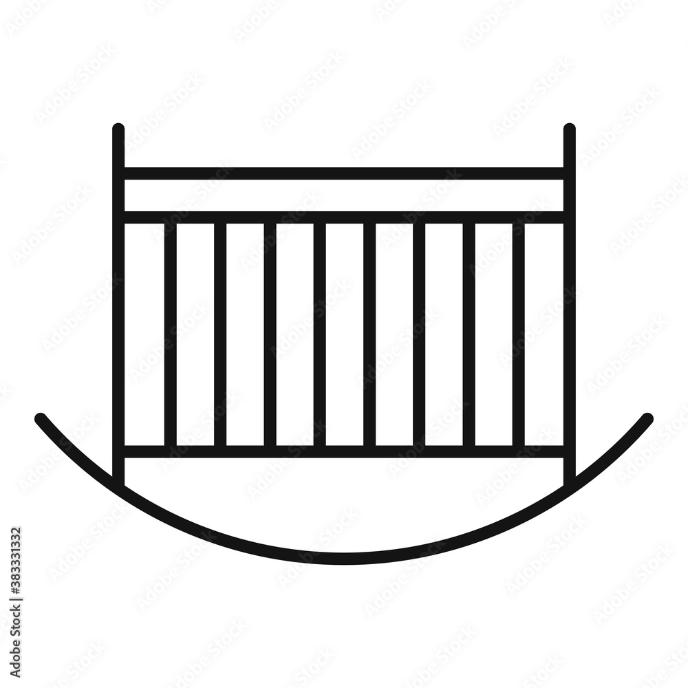 Children room rocking crib icon. Outline children room rocking crib vector icon for web design isolated on white background Children room rocking crib icon. Outline children room rocking crib vector icon for web design isolated on white background