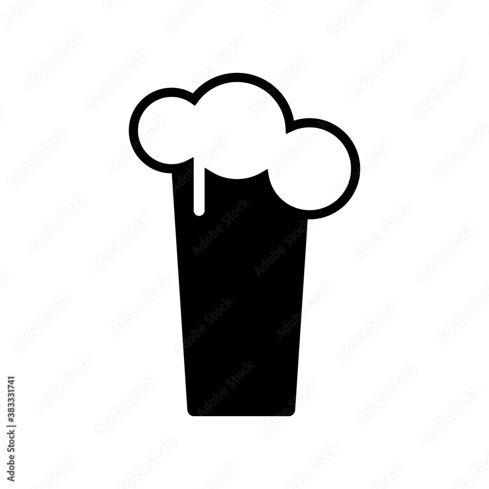 Black Iced beer drink, flat design isolated on white background Black Iced beer drink, flat design isolated on white background