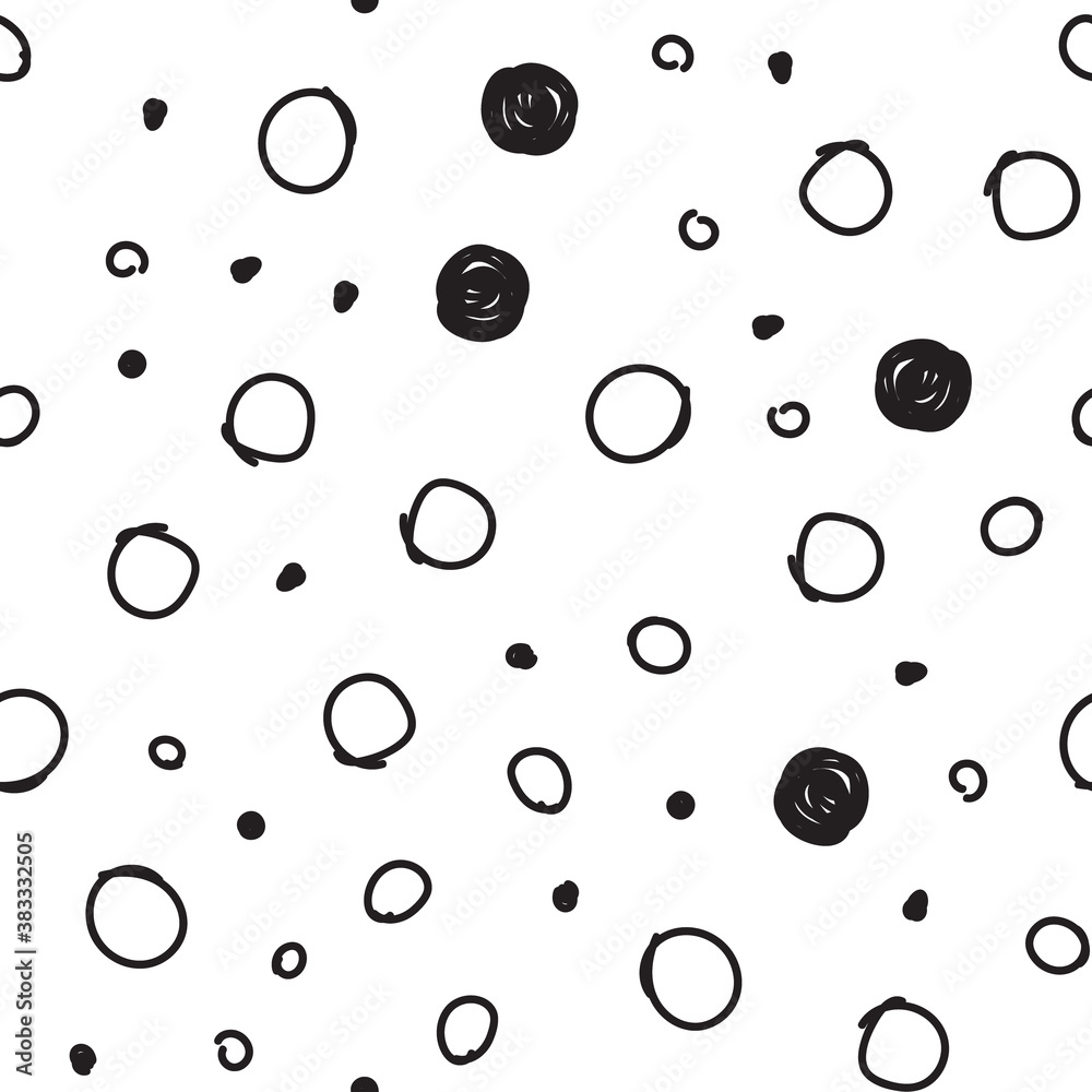 Dots seamless pattern. Hand drawn circles background texture. Dots seamless pattern. Hand drawn circles background texture.