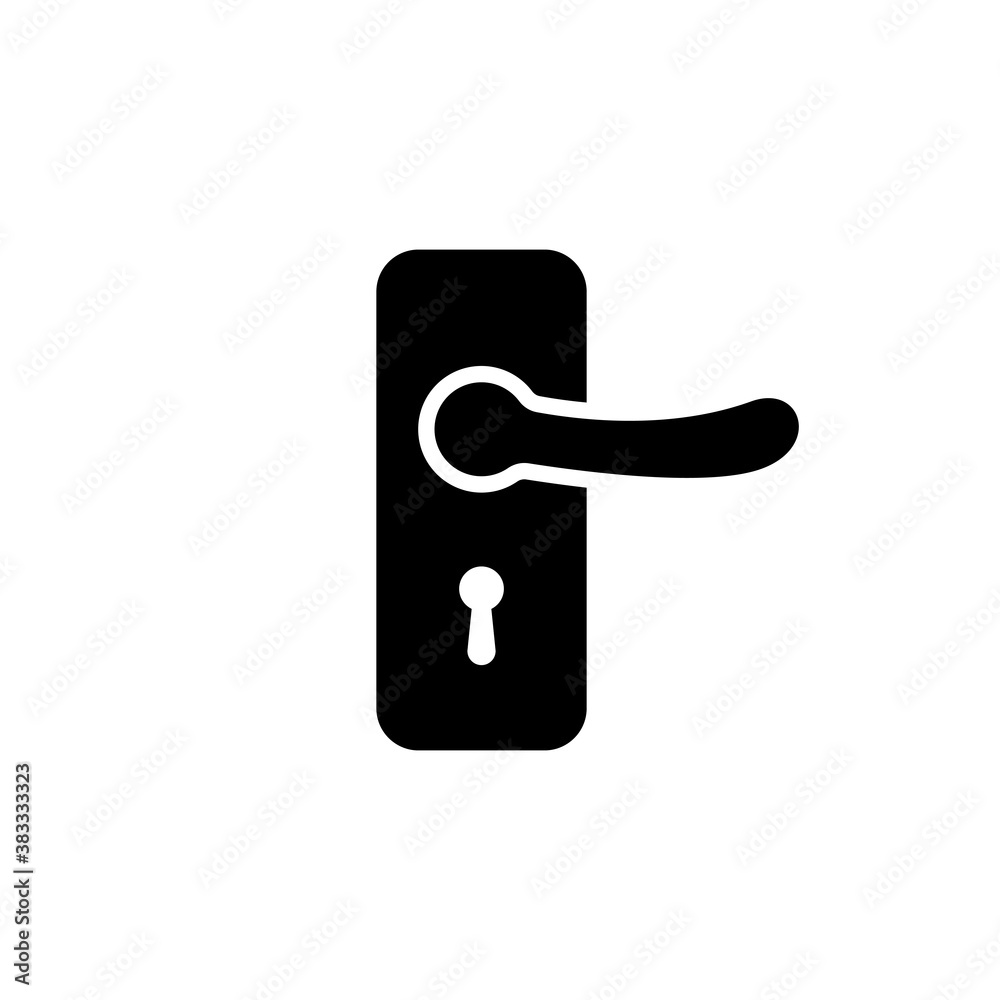 Door handle icon in black. Door knob. Vector on isolated white background. EPS 10 Door handle icon in black. Door knob. Vector on isolated white background. EPS 10