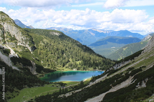 Seebensee in front of the beautiful Zugspitze in Tyrol