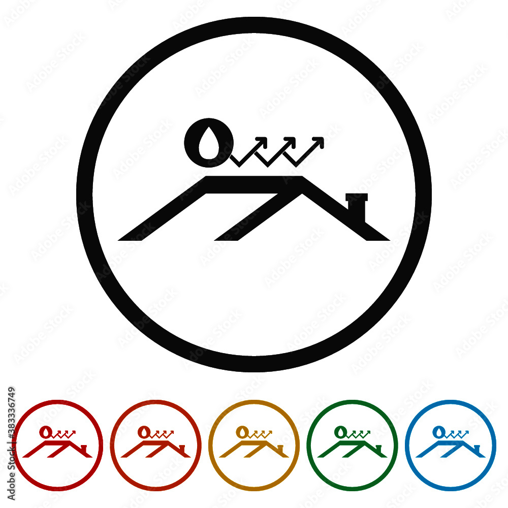 Waterproof Material Roof ring Icon, color set Waterproof Material Roof ring Icon, color set