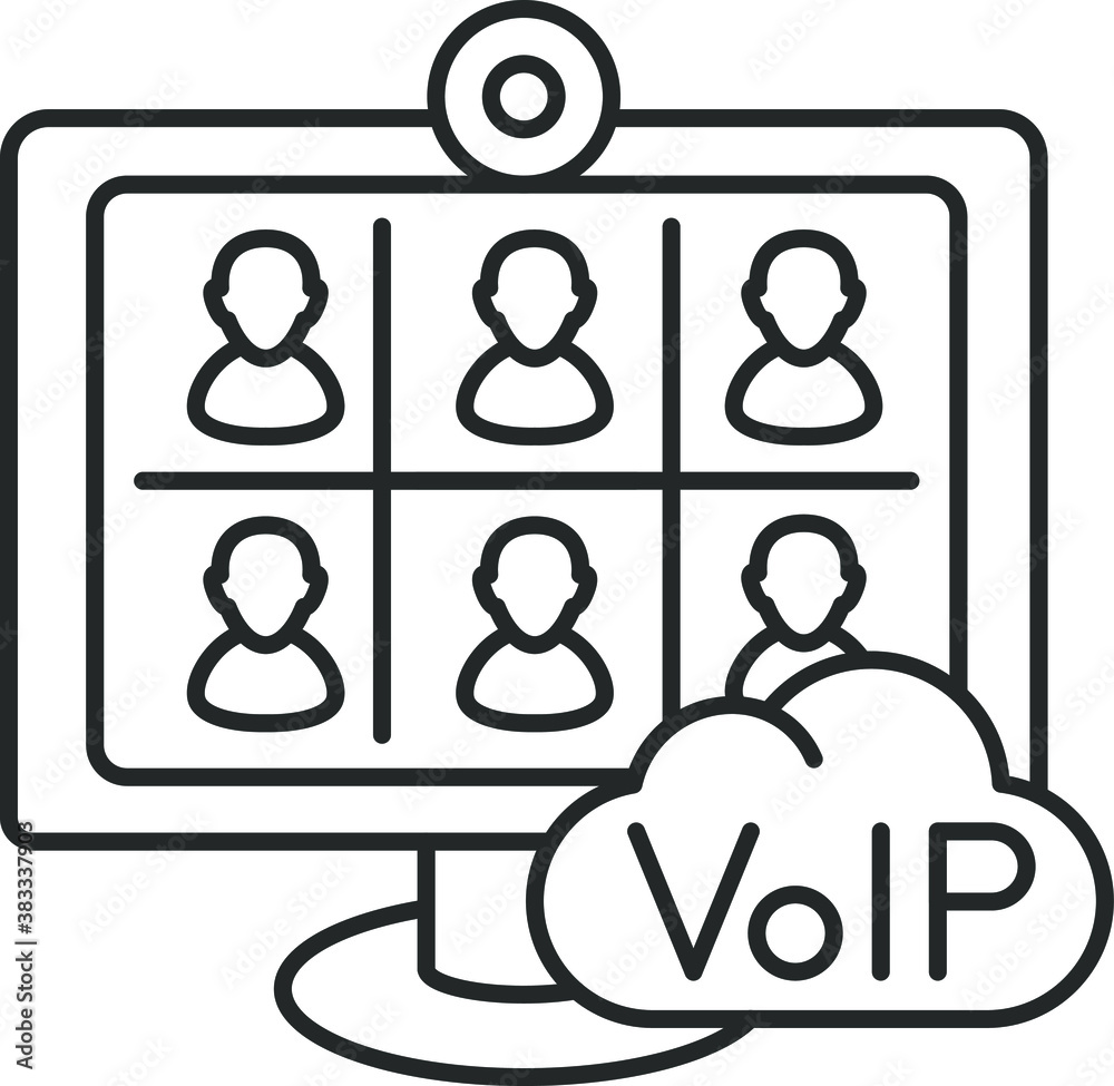 many participants, webinar, line icon many participants, webinar, line icon