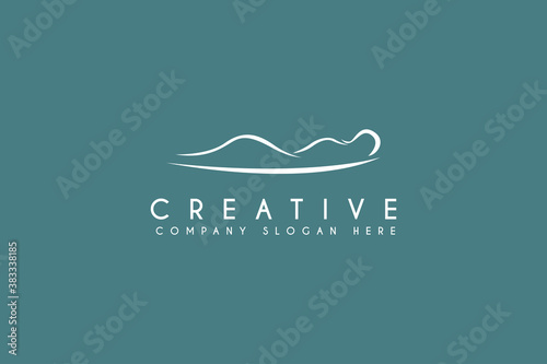 Massage spa woman logo design vector illustration. White Women massage sleep logo isolated on grey background