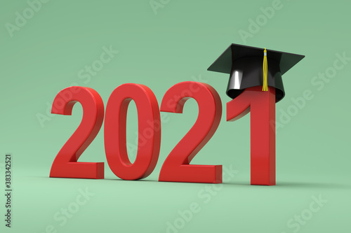 New Year 2021 Creative Design Concept - 3D Rendered Image 