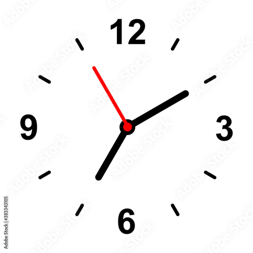 Clock icon vector on white background 