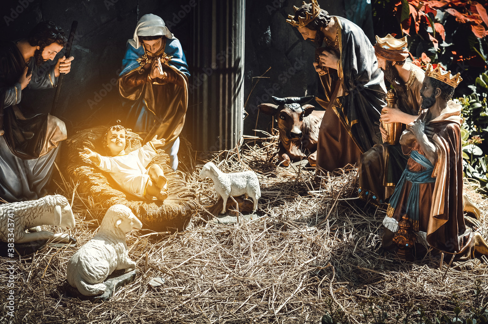 Statue of the nativity of the baby jesus Our Lady and Joseph are by your side. Birth of Jesus. Pure love without conditions. Christians all over the world delight in this nativity scene. on christmas Statue of the nativity of the baby jesus Our Lady and Joseph are by your side. Birth of Jesus. Pure love without conditions. Christians all over the world delight in this nativity scene. on christmas