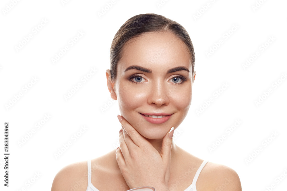 Beautiful woman with nature makeup. Beauty portrait of female face with natural skin. Skin care. Cosmetology, beauty and spa. Beautiful woman with nature makeup. Beauty portrait of female face with natural skin. Skin care. Cosmetology, beauty and spa.