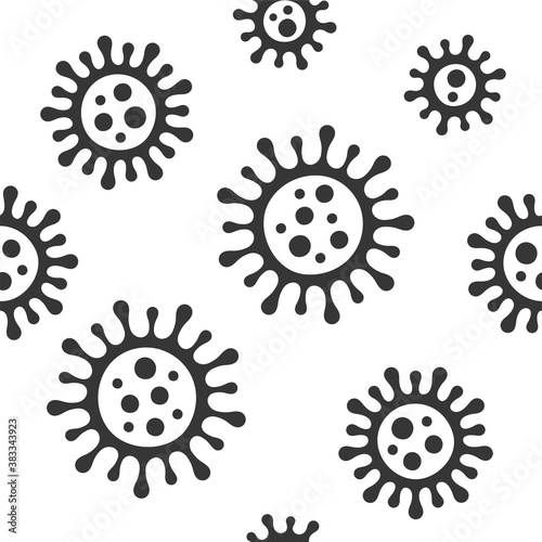 Coronavirus Seamless Pattern on White Background. Vector