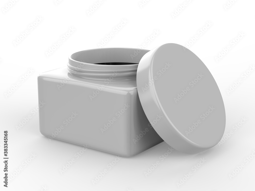 Blank cosmetic container for branding. 3d render illustration.