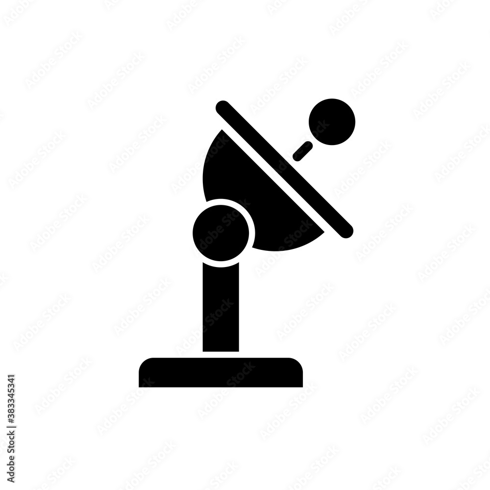 Black Radar satellite dish icon thin line for web and mobile, modern minimalistic flat design. Black Radar satellite dish icon thin line for web and mobile, modern minimalistic flat design.