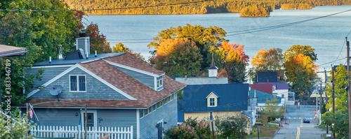 Lake Winnipesaukee in Laconia, New Hampshire in foliage season photo